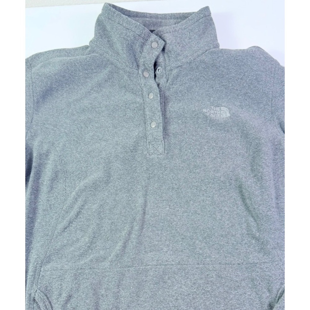 The North Face Womens XL Heathered Grey Quarter Snap Fleece Pullover Sweater